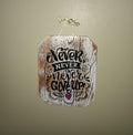 Rustic "Never Give Up" Wall Sign