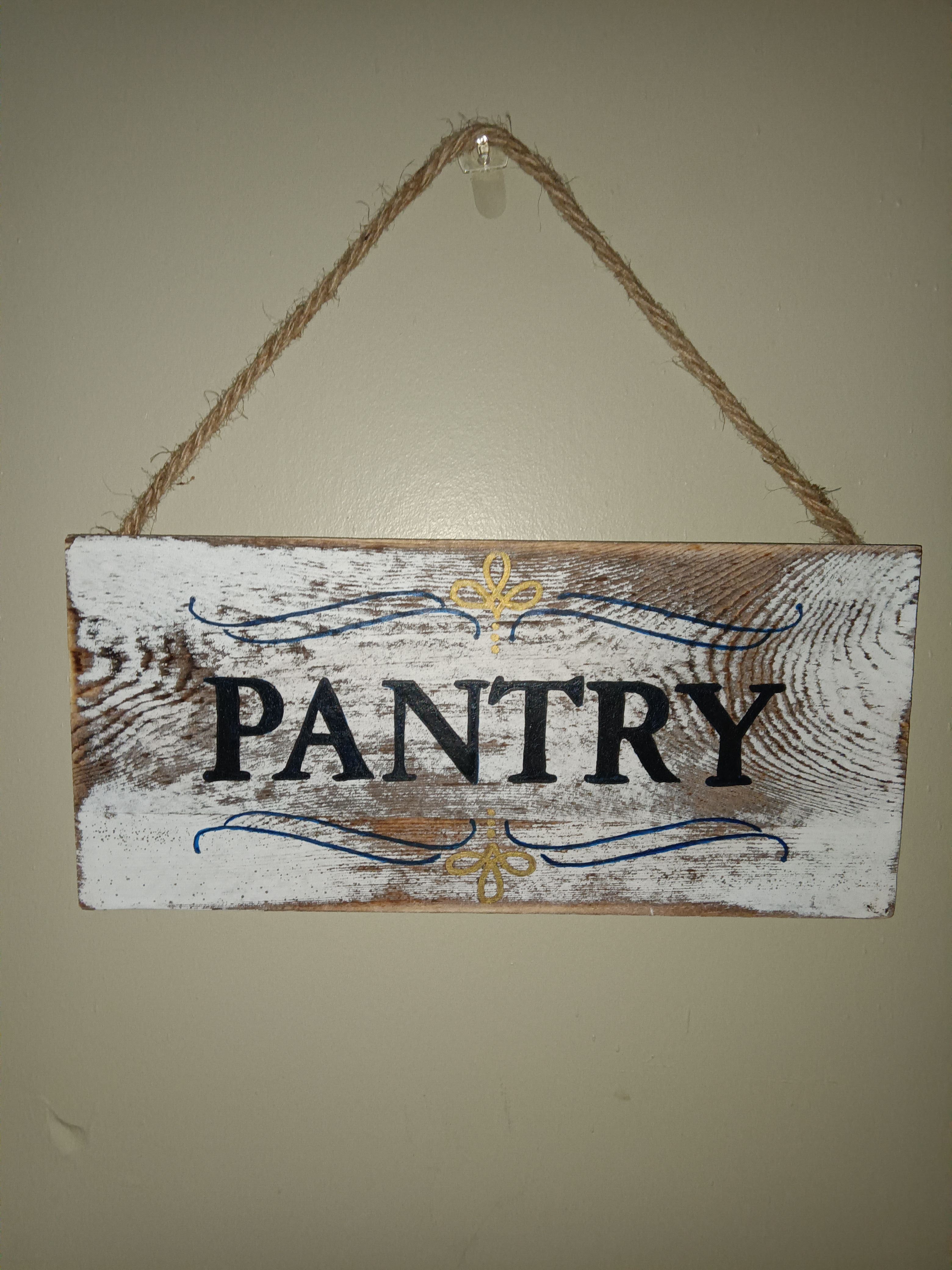 Rustic Pantry Wood Hanging Sign