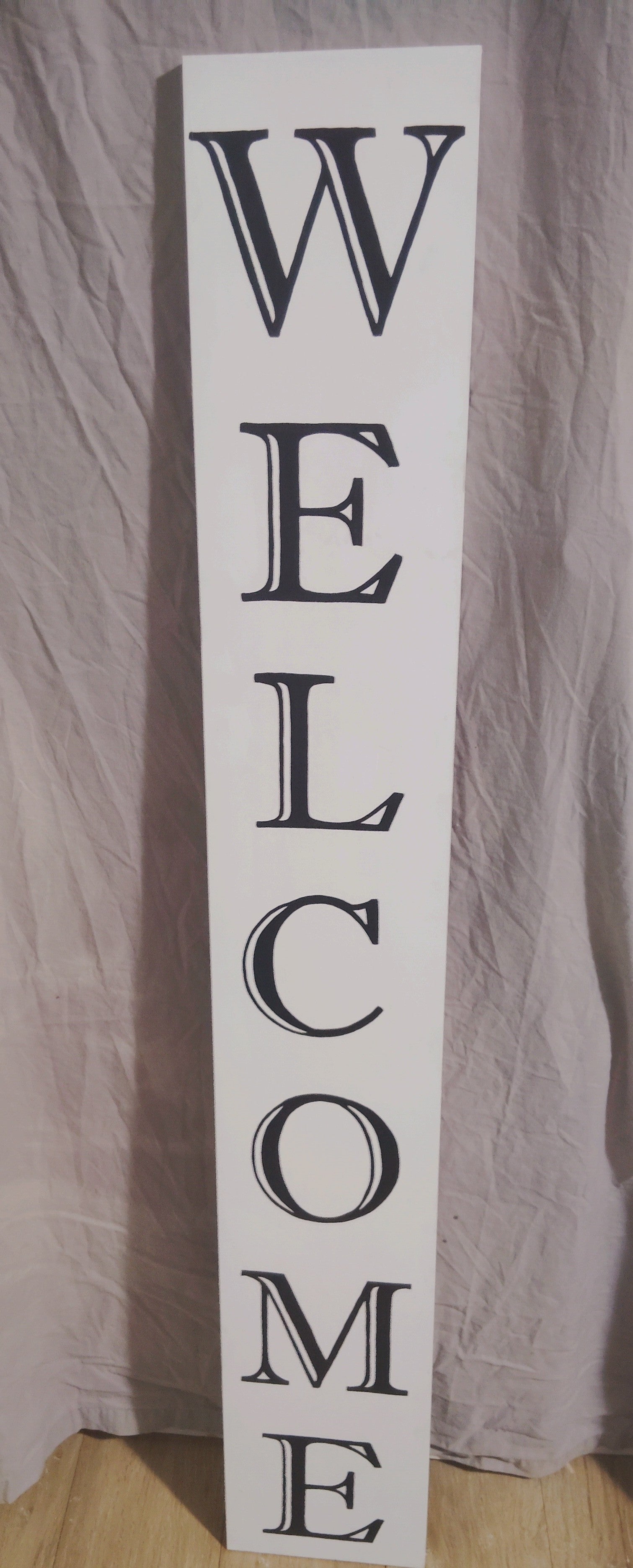 Imprint MT Shadow Font 4 ft Wood Welcome Sign