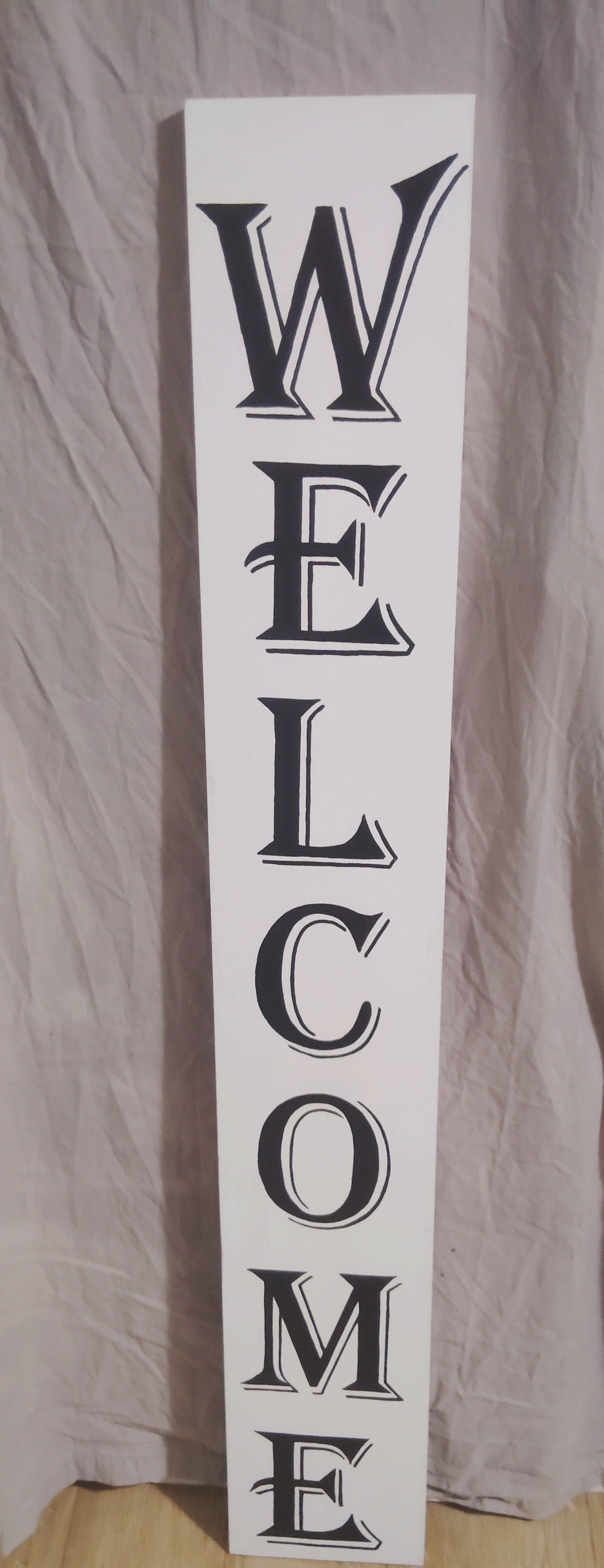 4ft Wood Welcome Sign with Algerian Font