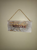 Wooden Welcome Sign for Front Door or Entryway