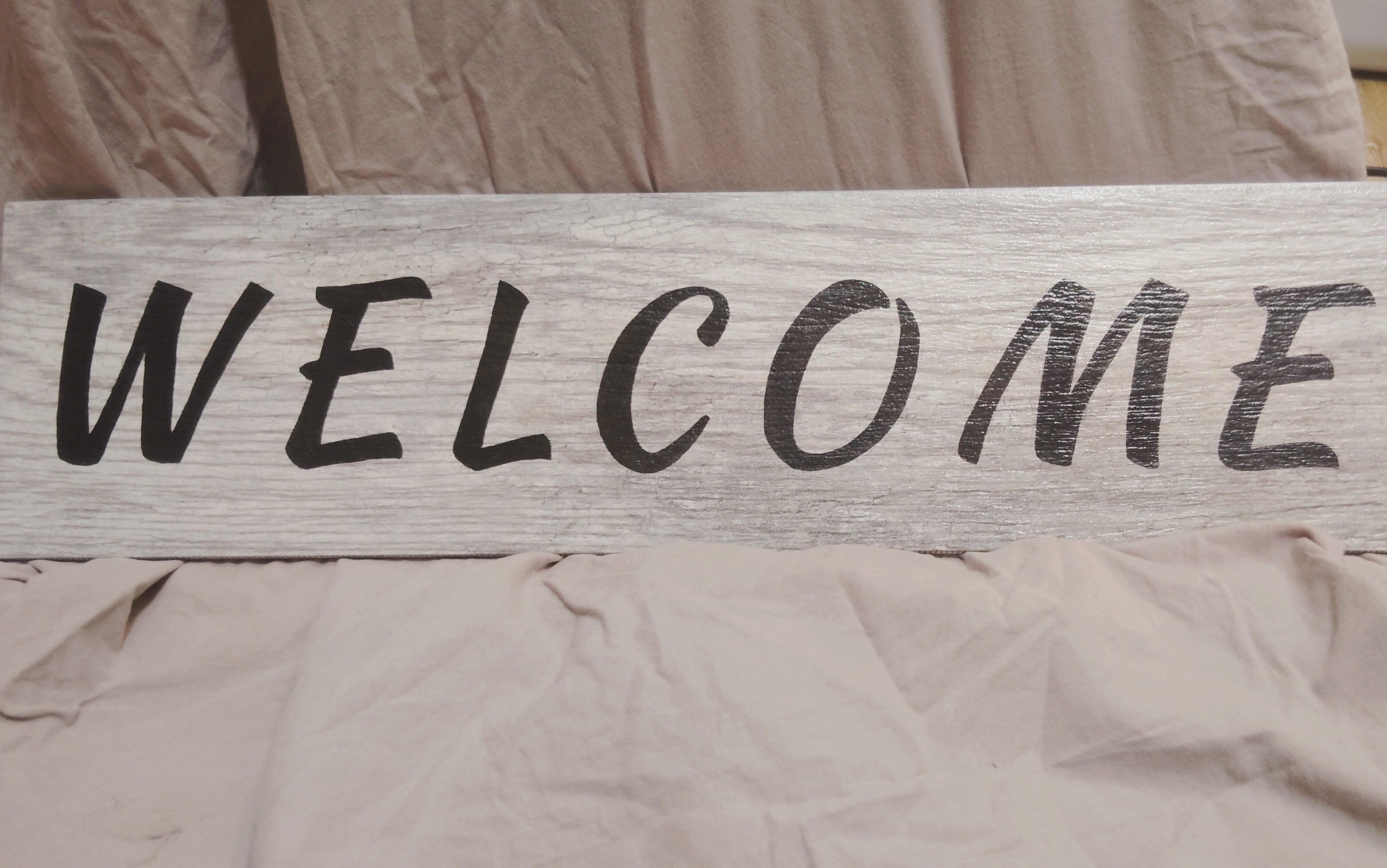 2ft Welcome Tile Sign with Kaushian Script Font