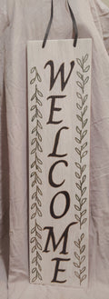 2ft Vertical Welcome Sign with Charm Font for Porch or Entryway