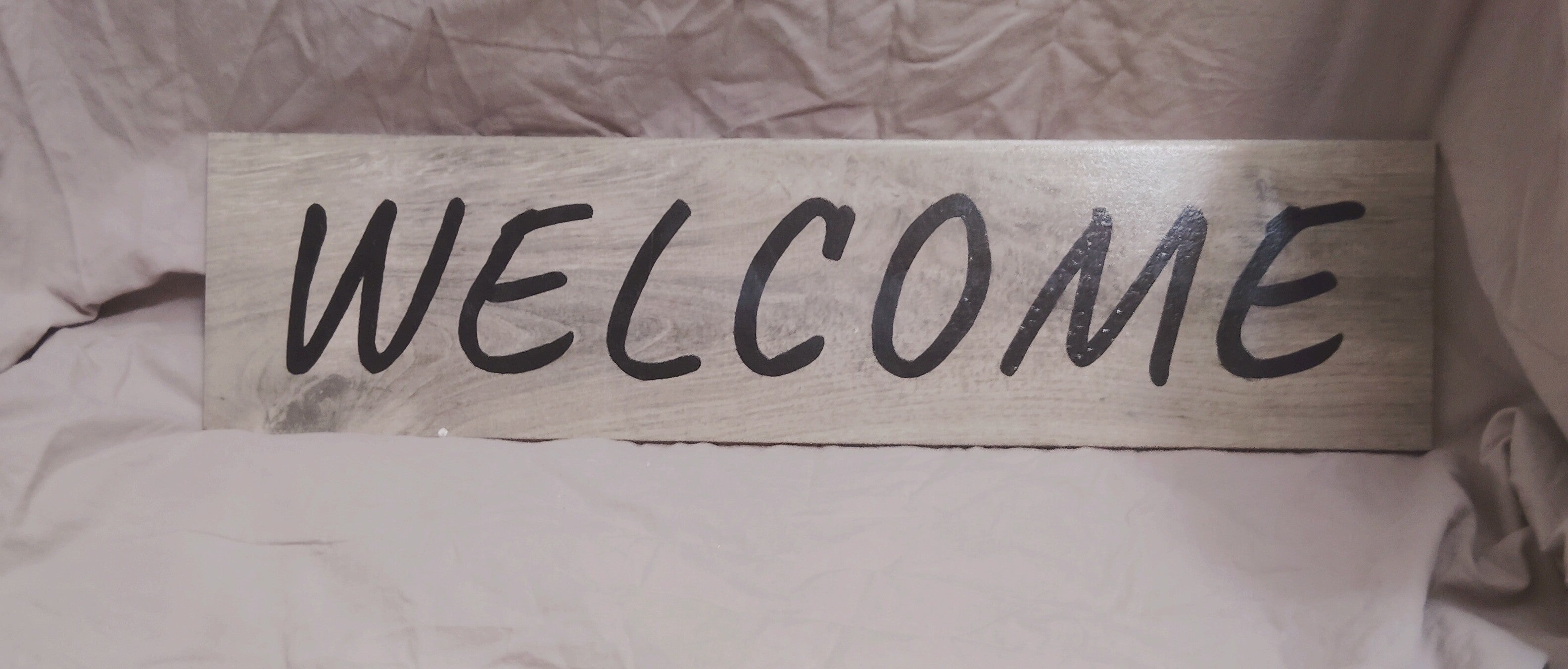 2ft Tile Welcome Sign with Caveat Font