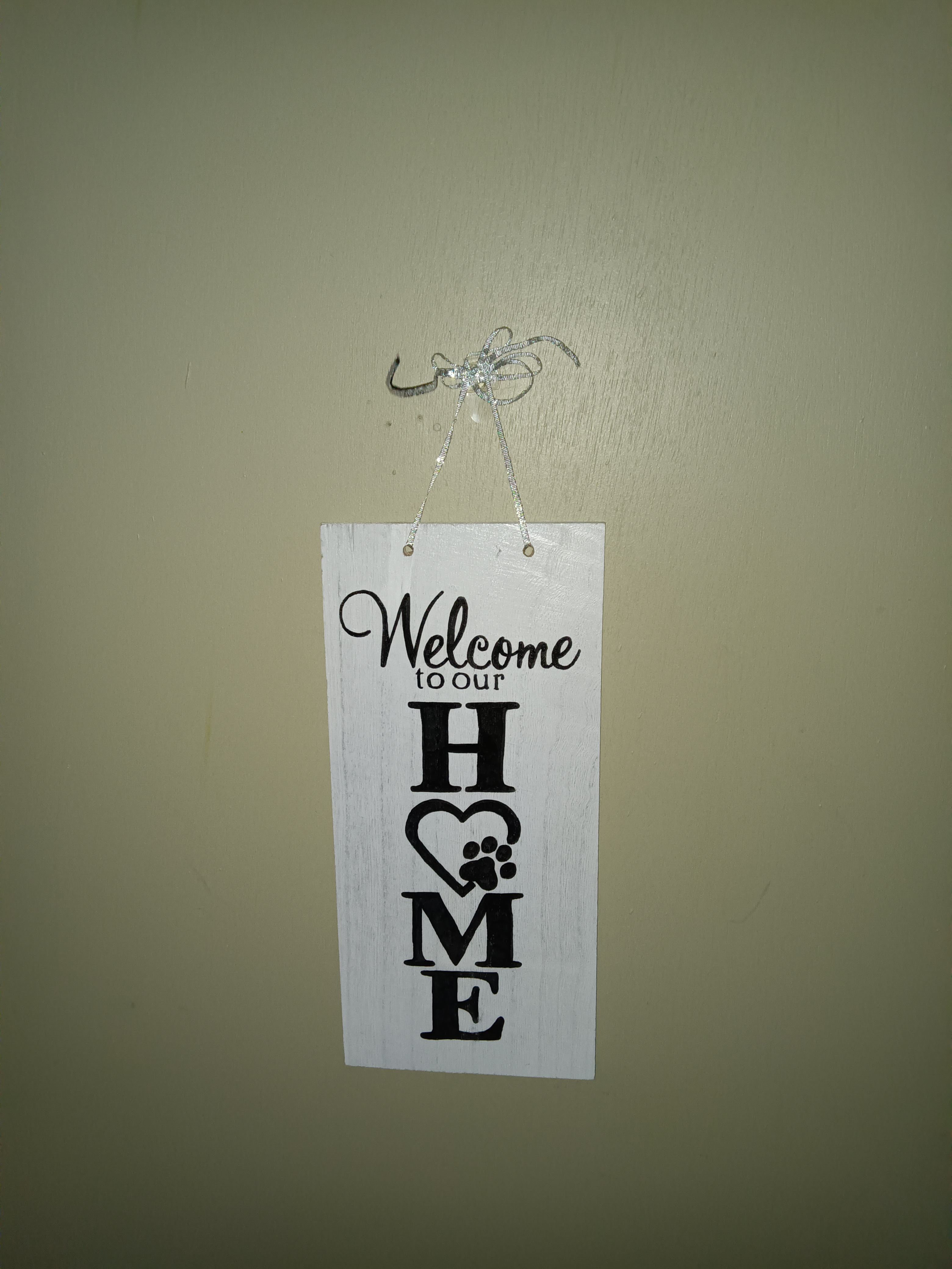 Welcome to Our Home Vertical Wooden Wall Sign