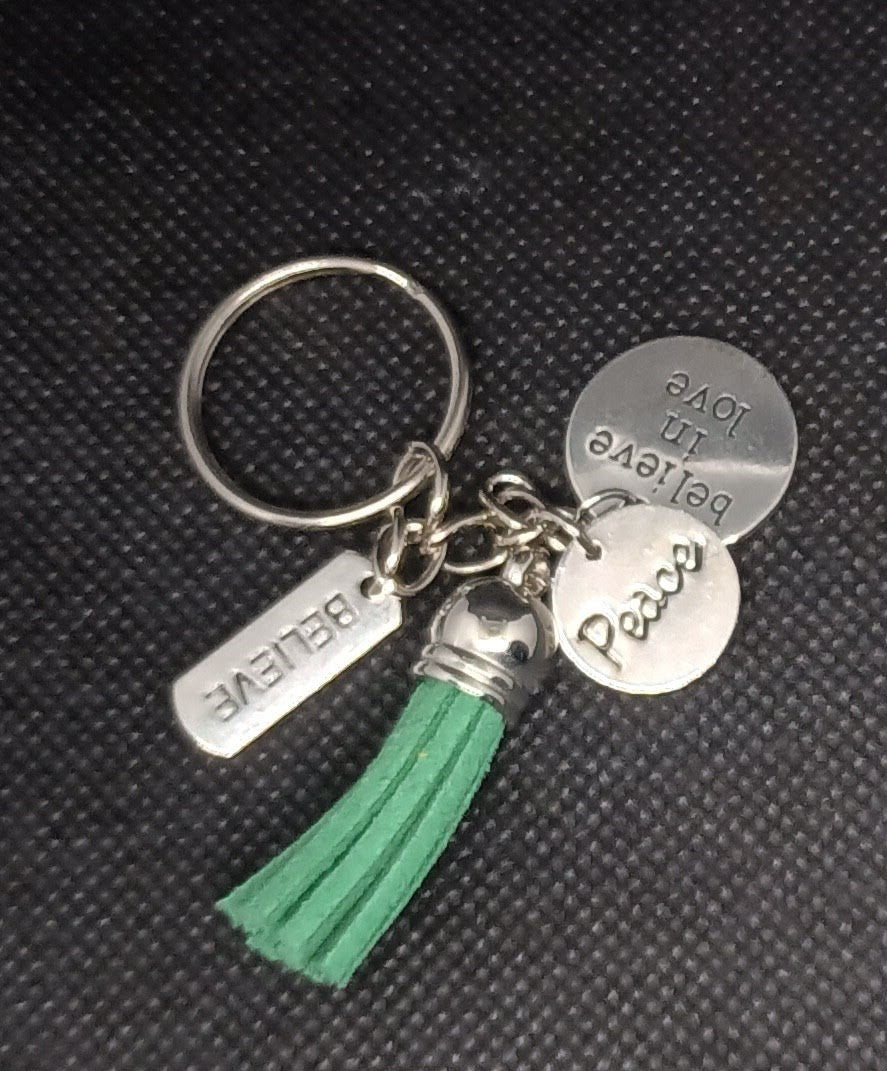 Believe and Peace Key Chain
