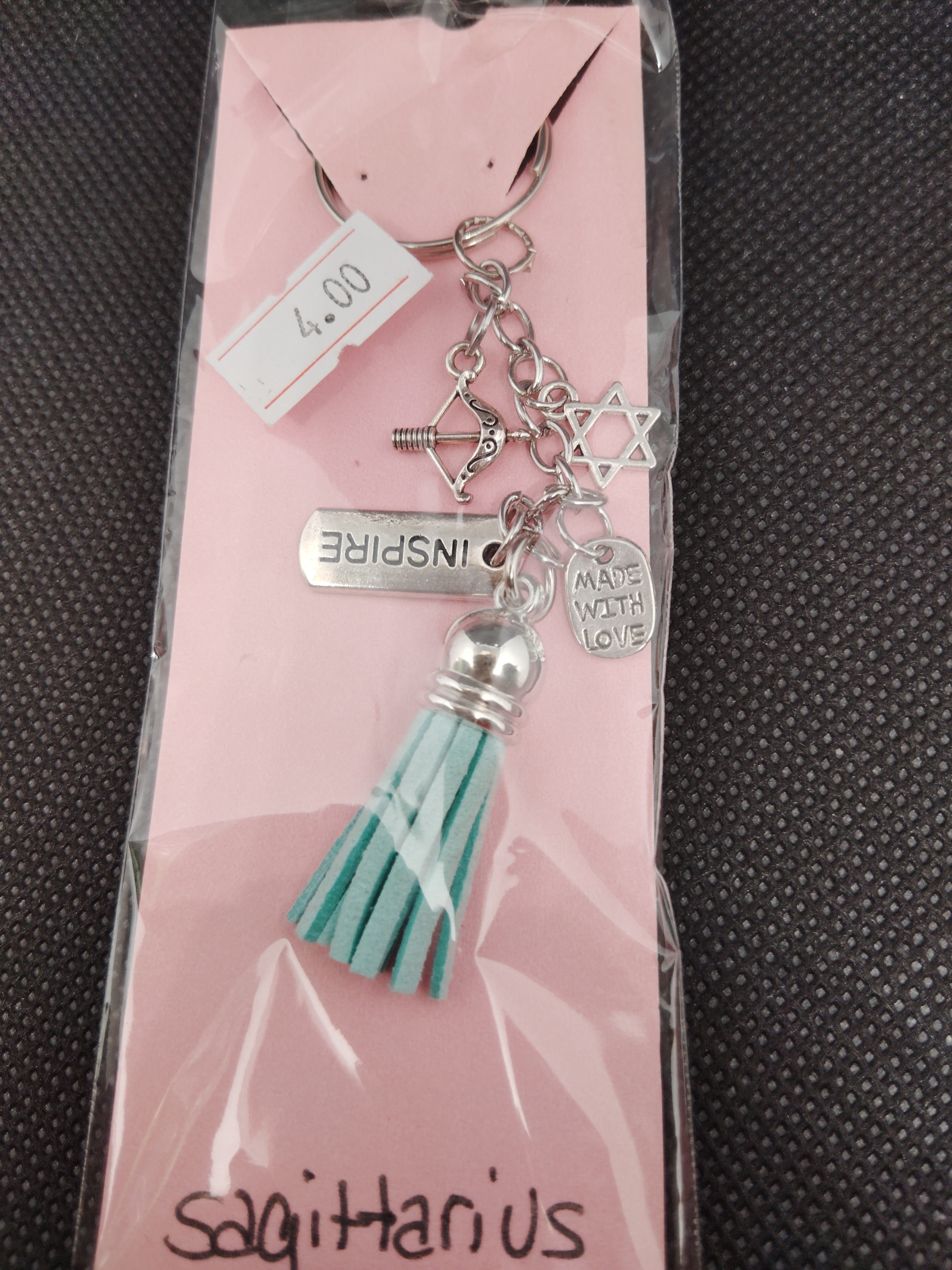 Inspire your day with this Sagittarius keychain