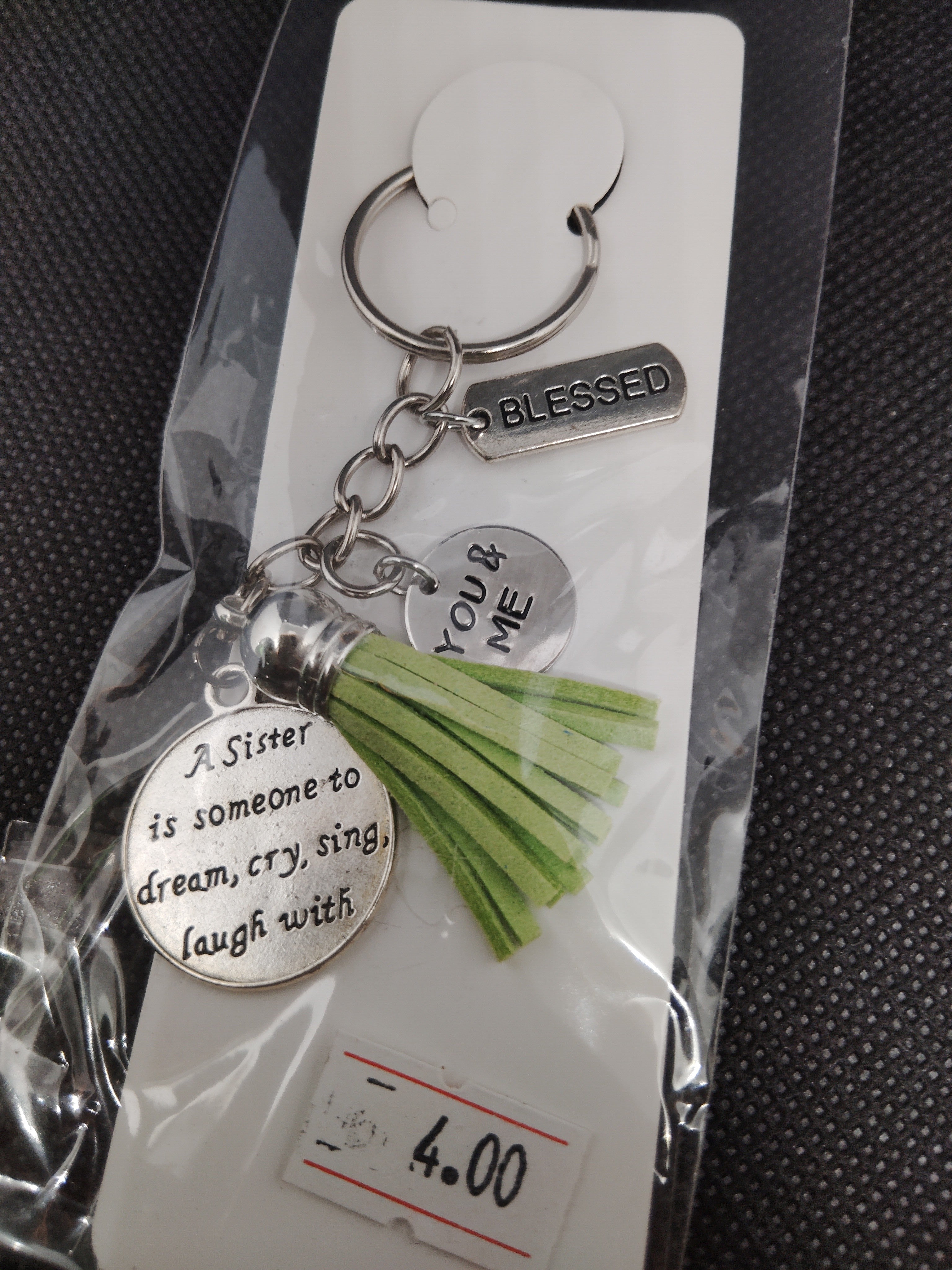 Cherish the sister bond with this beautiful keychain