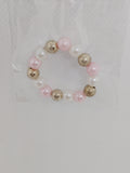 Charming Baby Bracelet with Free Earrings – Elegant Pearl and Gold Accents