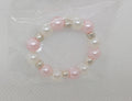 Pink and White Beaded Baby Bracelet with Free Pair of Earrings