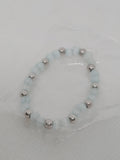 Baby Bracelet with Free Pair of Earrings – Soft Blue Beads and Silver Accents
