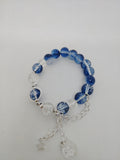 Blue and Clear Bead Bracelet