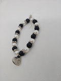 Elegant Mom Beaded Bracelet with Heart Charm