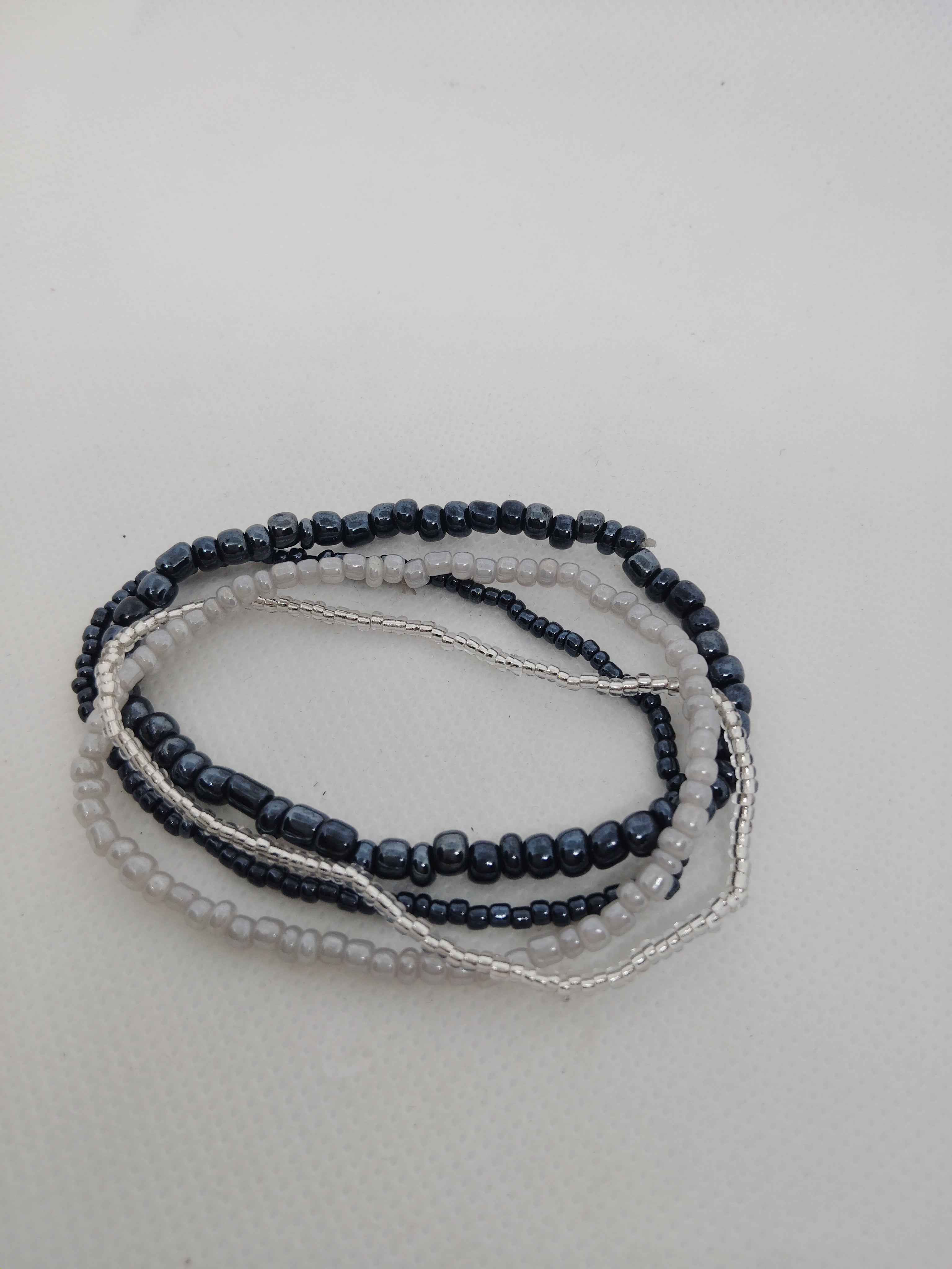 Multi-Color Beaded Stretch Bracelets – Set of 4