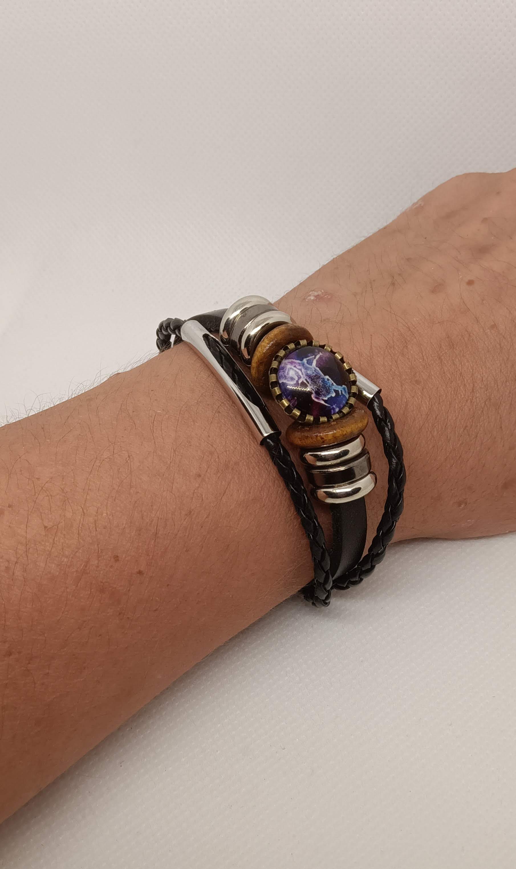 Cancer Zodiac Leather Bracelet