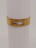 Gold Shark Silhouette Ring - Men's Size 12