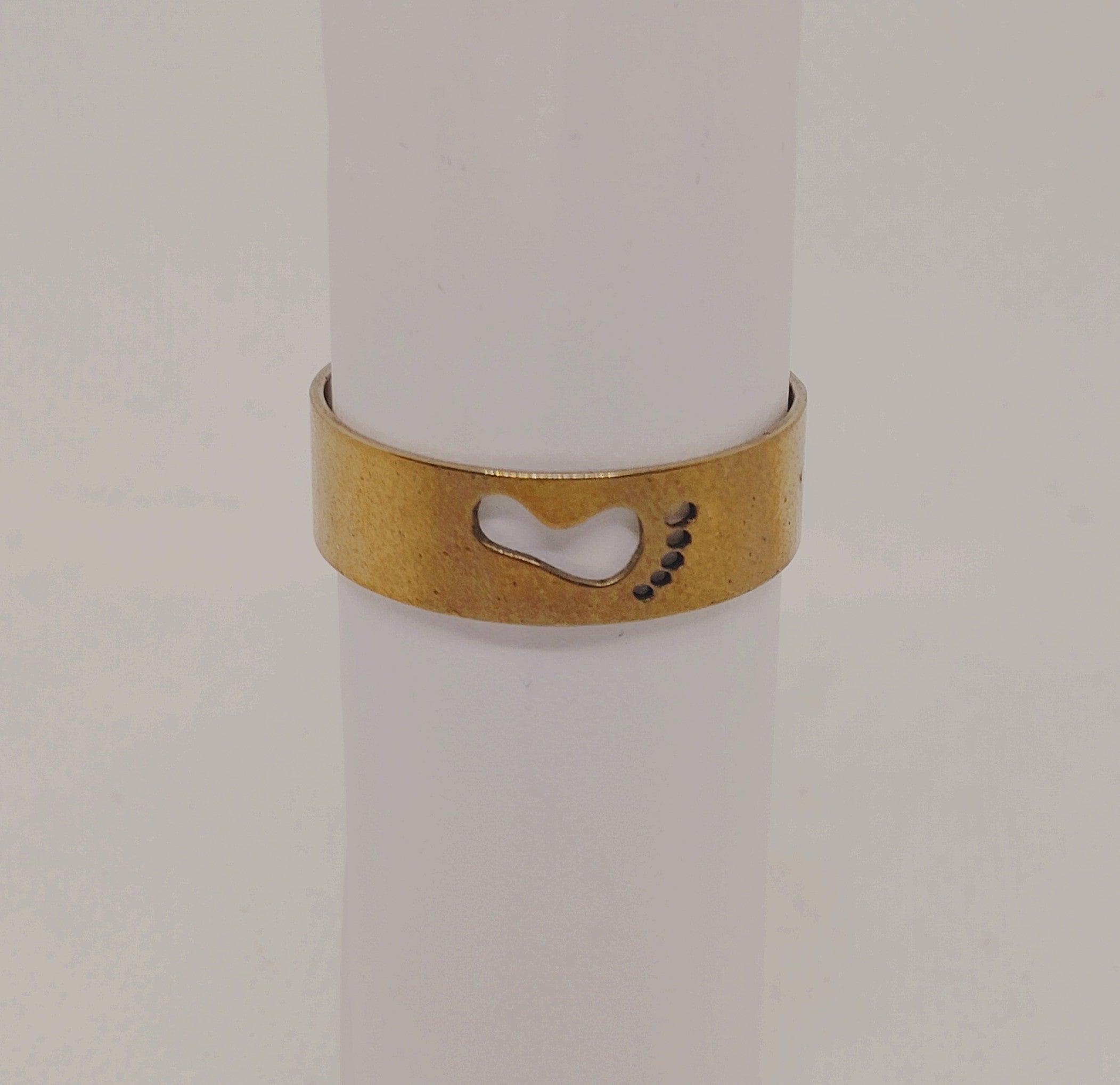 Men's Size 11 Brass Tone Footprint Ring