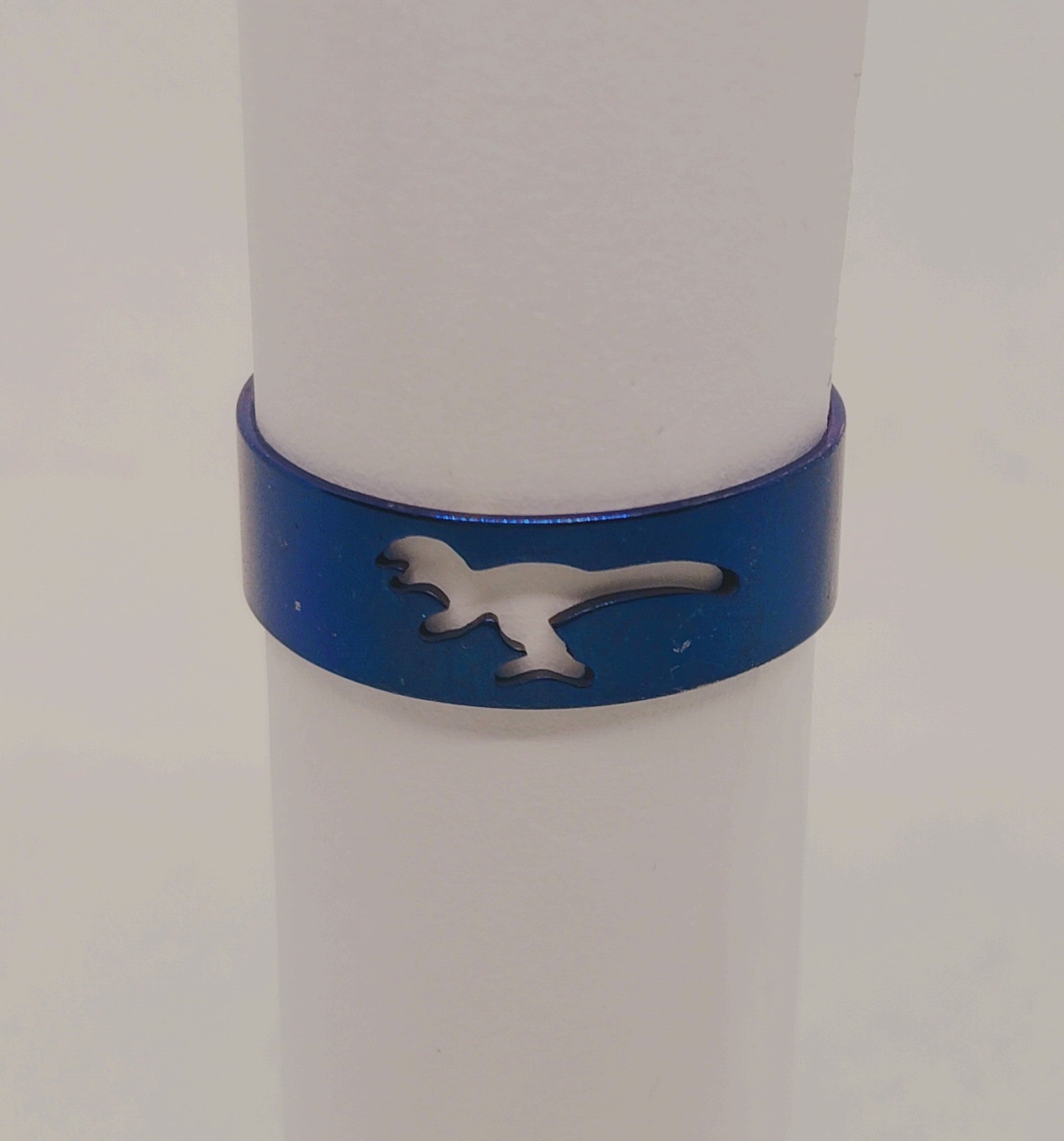 Blue Dinosaur Cutout Ring - Mens Size 10