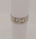 Men's Stainless Steel Star and Moon Ring, Size 10