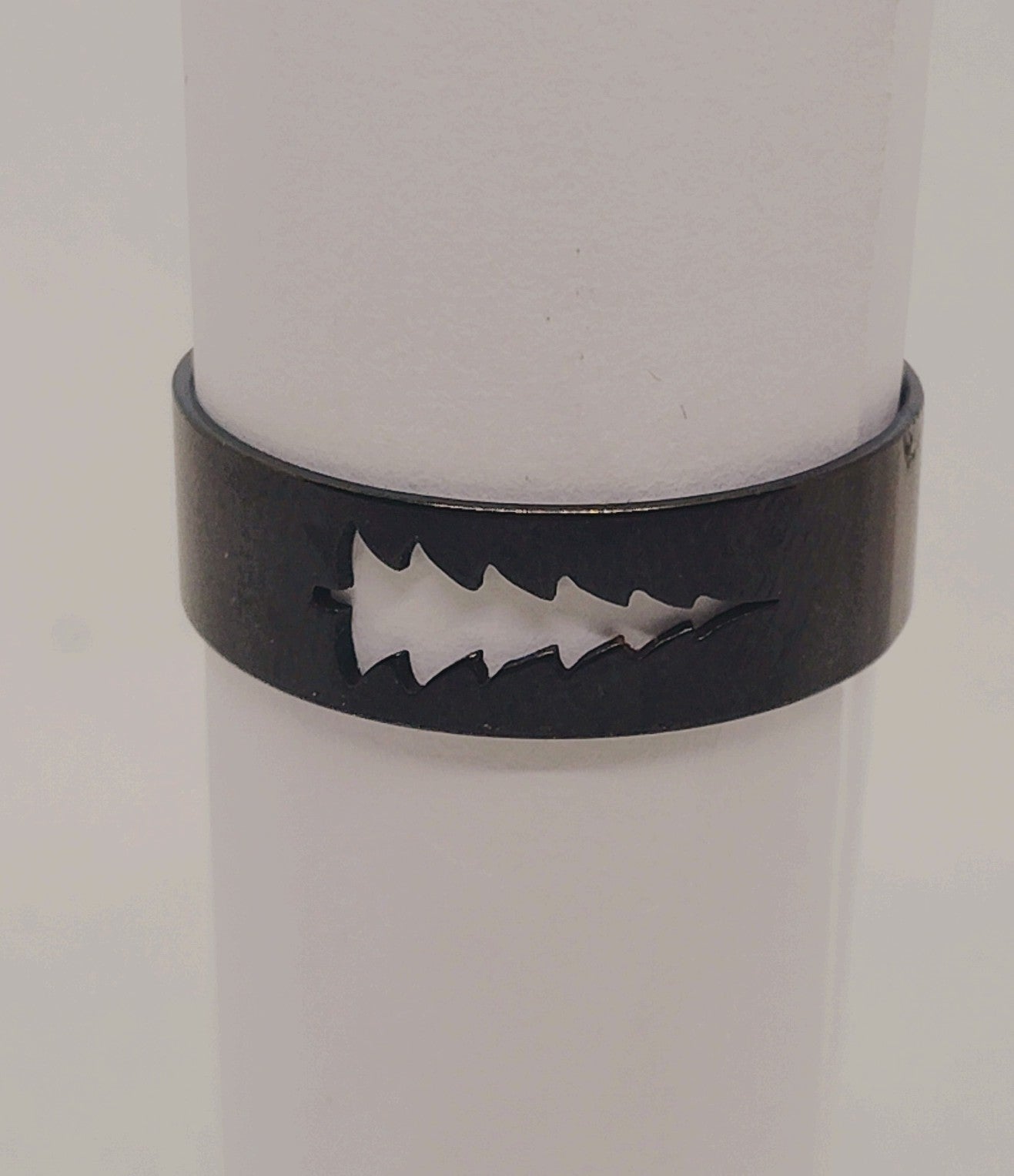 Men's Size 10 Black Ring with Tree Cutout