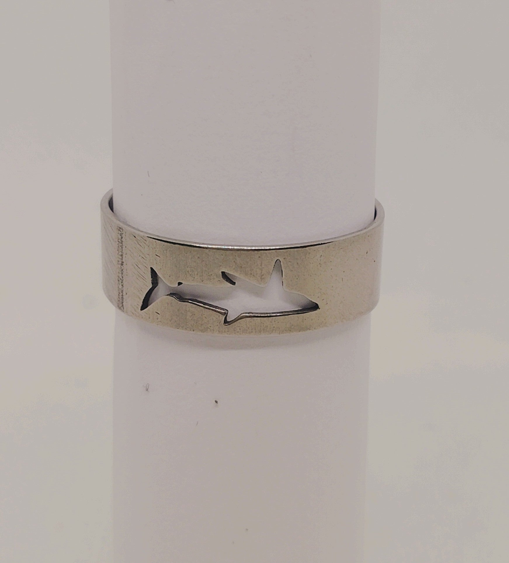 Men's Stainless Steel Shark Ring – Men's Size 10