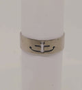 Stainless Steel Cutout Anchor Ring - Mens Size 10