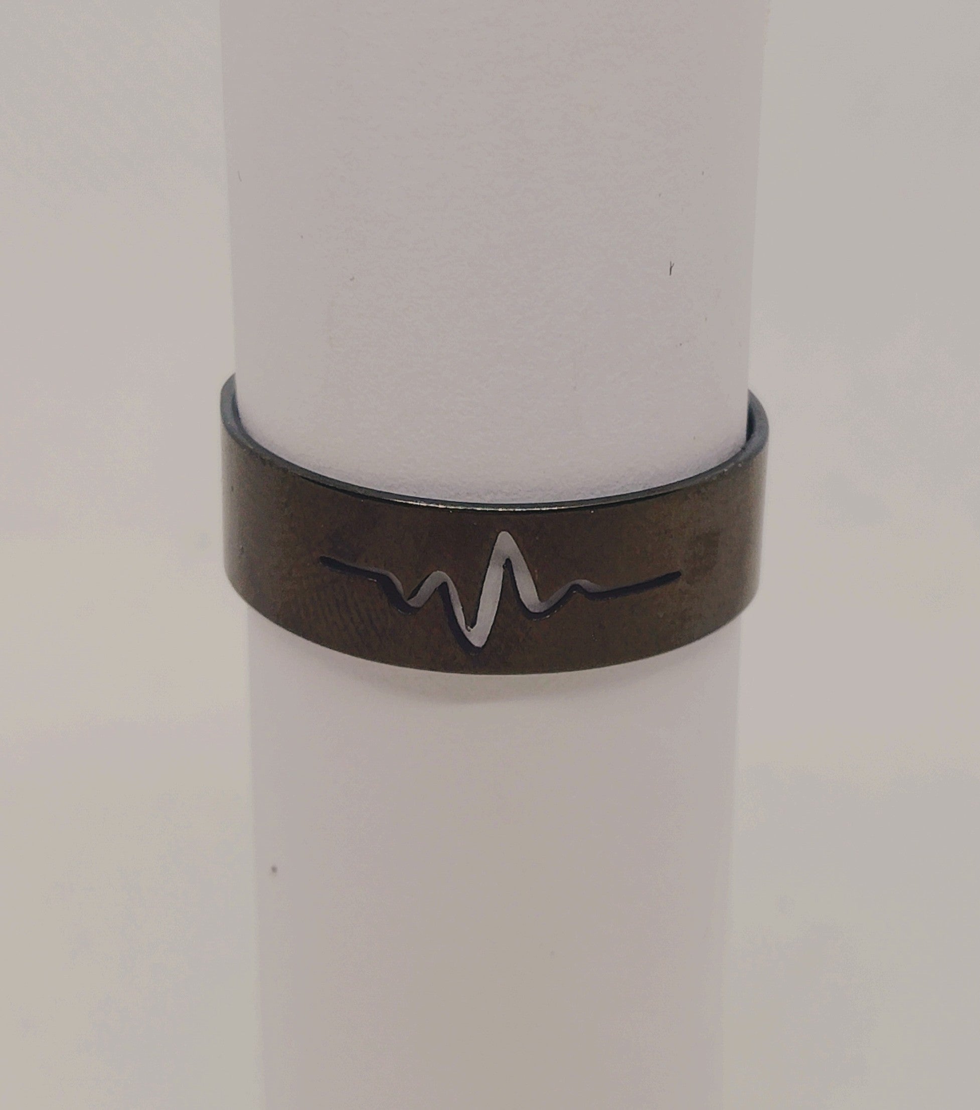 Bronze / Black Heartbeat Ring Size 10