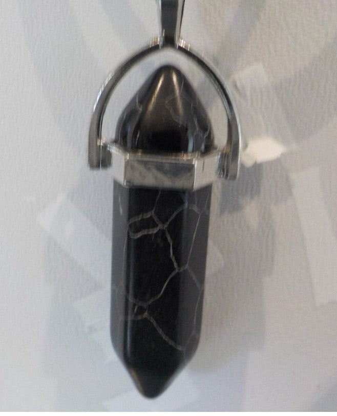 Polished Black Jasper Point Pendant