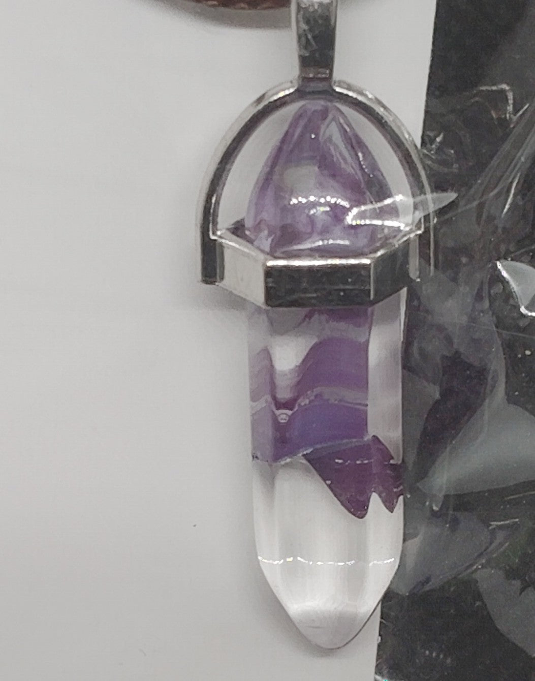 Amethyst Crystal Point Pendant with Silver Cap