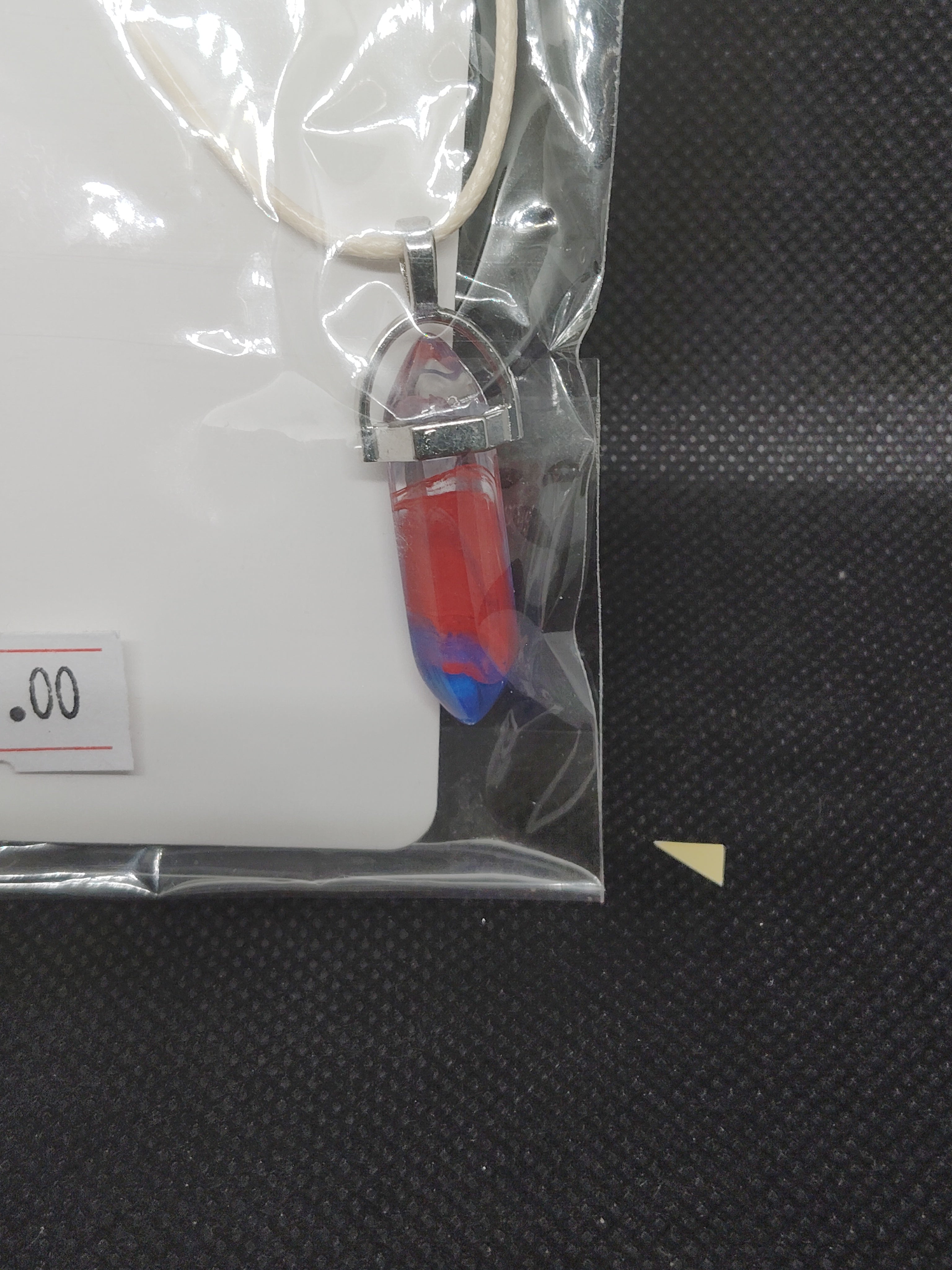 Red and Blue Crystal Point Pendant Necklace