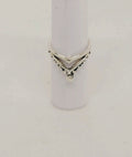 Elegant V-Shaped Sterling Silver Statement Ring Size 6