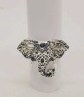 Bold Elephant Head Silver Statement Ring Size 6