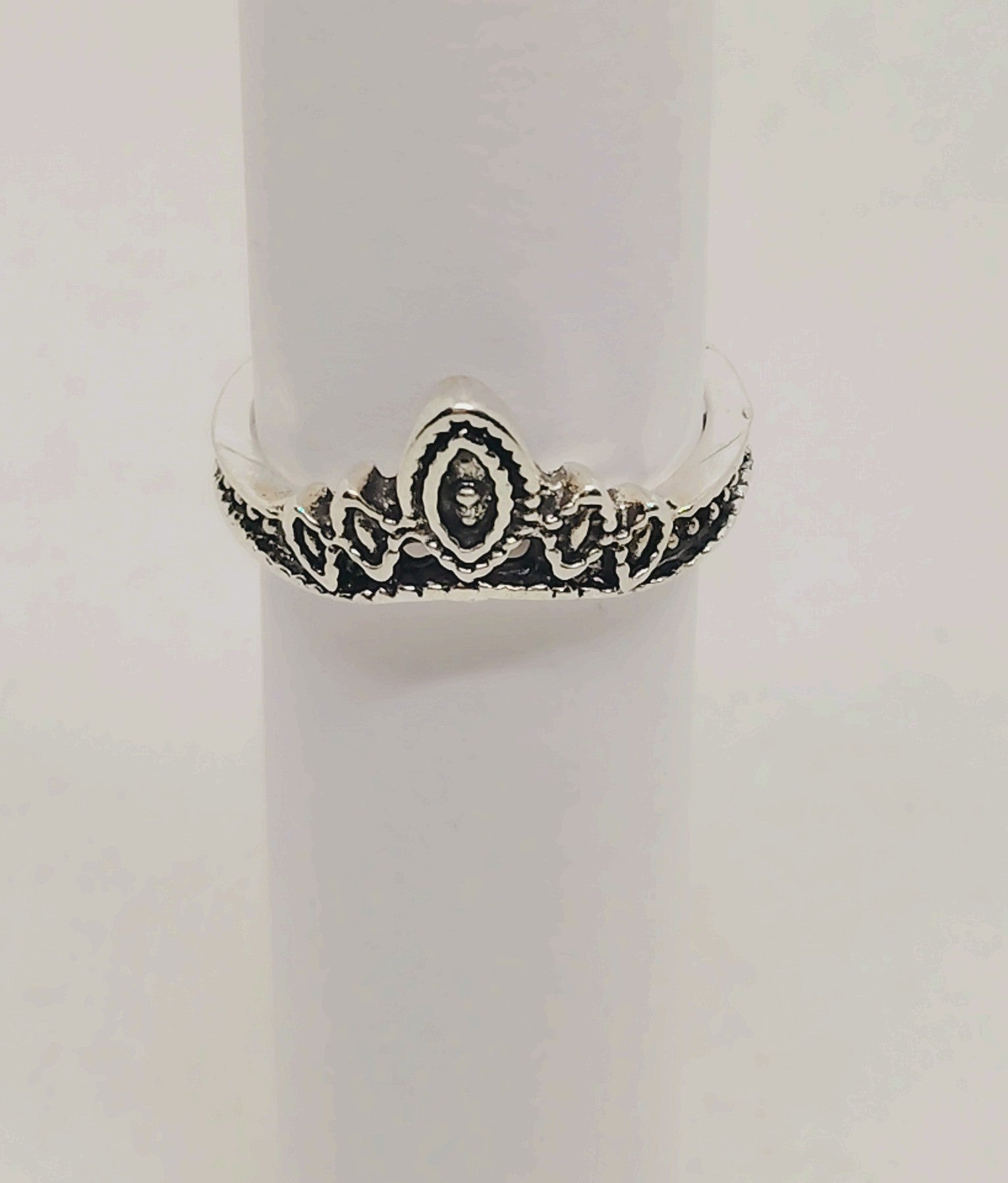 Elegant Sterling Silver Vintage Marquise Tiara Ring size 6
