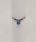 Elegant Teardrop Blue Gemstone Silver Ring