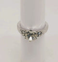 Dazzling Silver Solitaire Ring with Sparkling Accent Stones