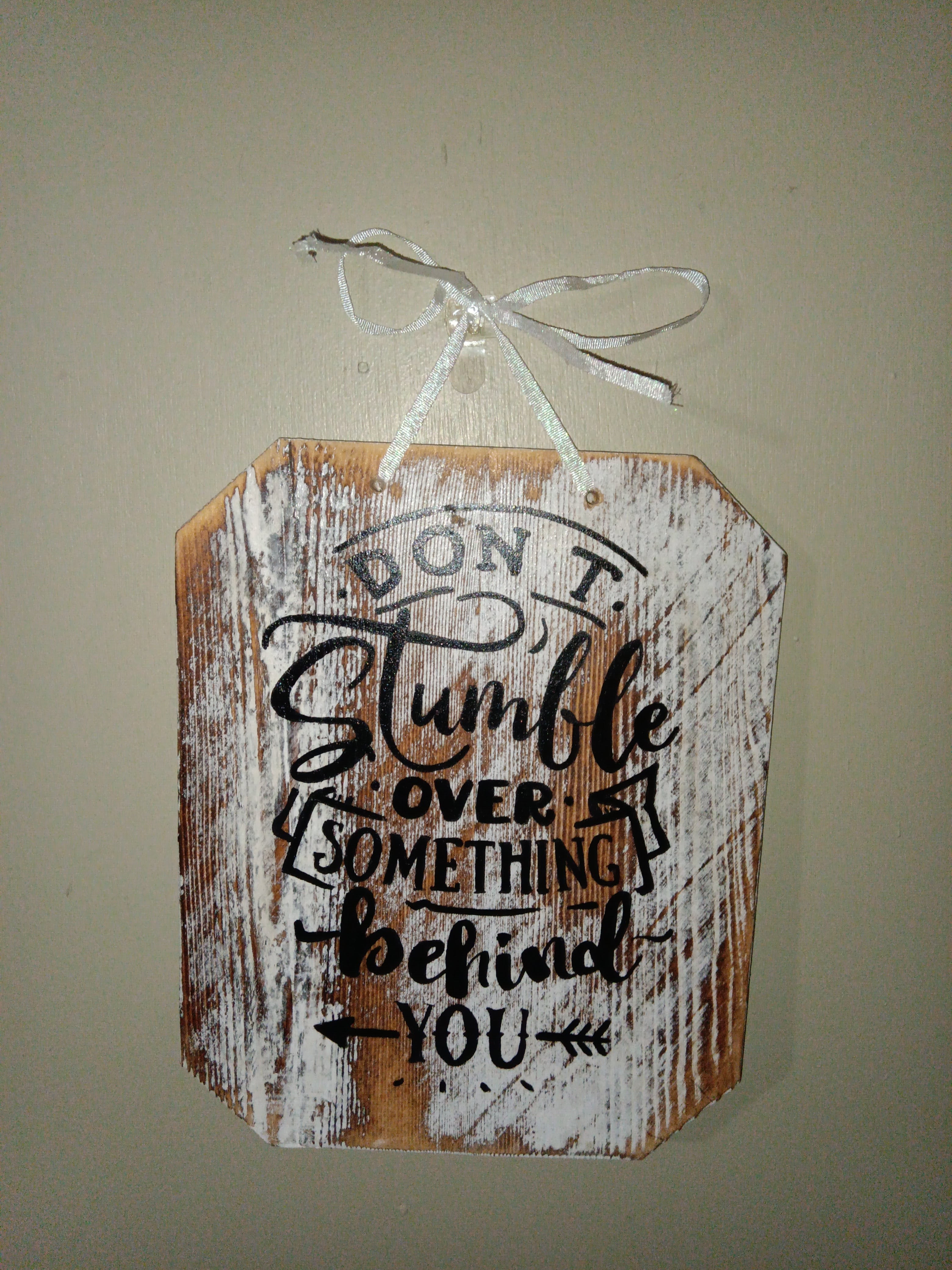 Rustic Wooden Wall Hanging Sign with Motivational Quote