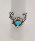 Turquoise Statement Ring Size 6 – Antique Silver-Finish Adjustable Jewelry