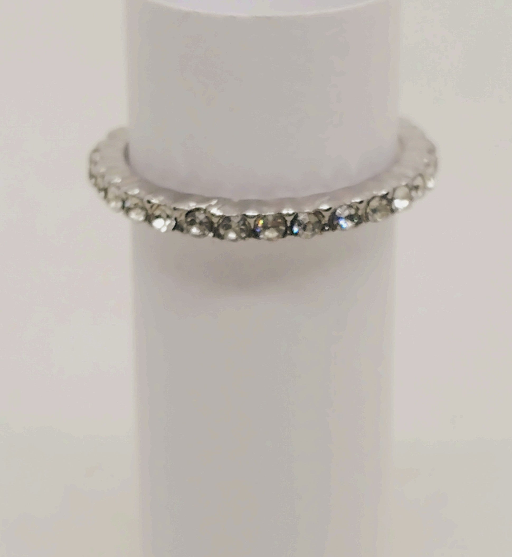 Elegant Crystal Eternity Band Ring - Size 6