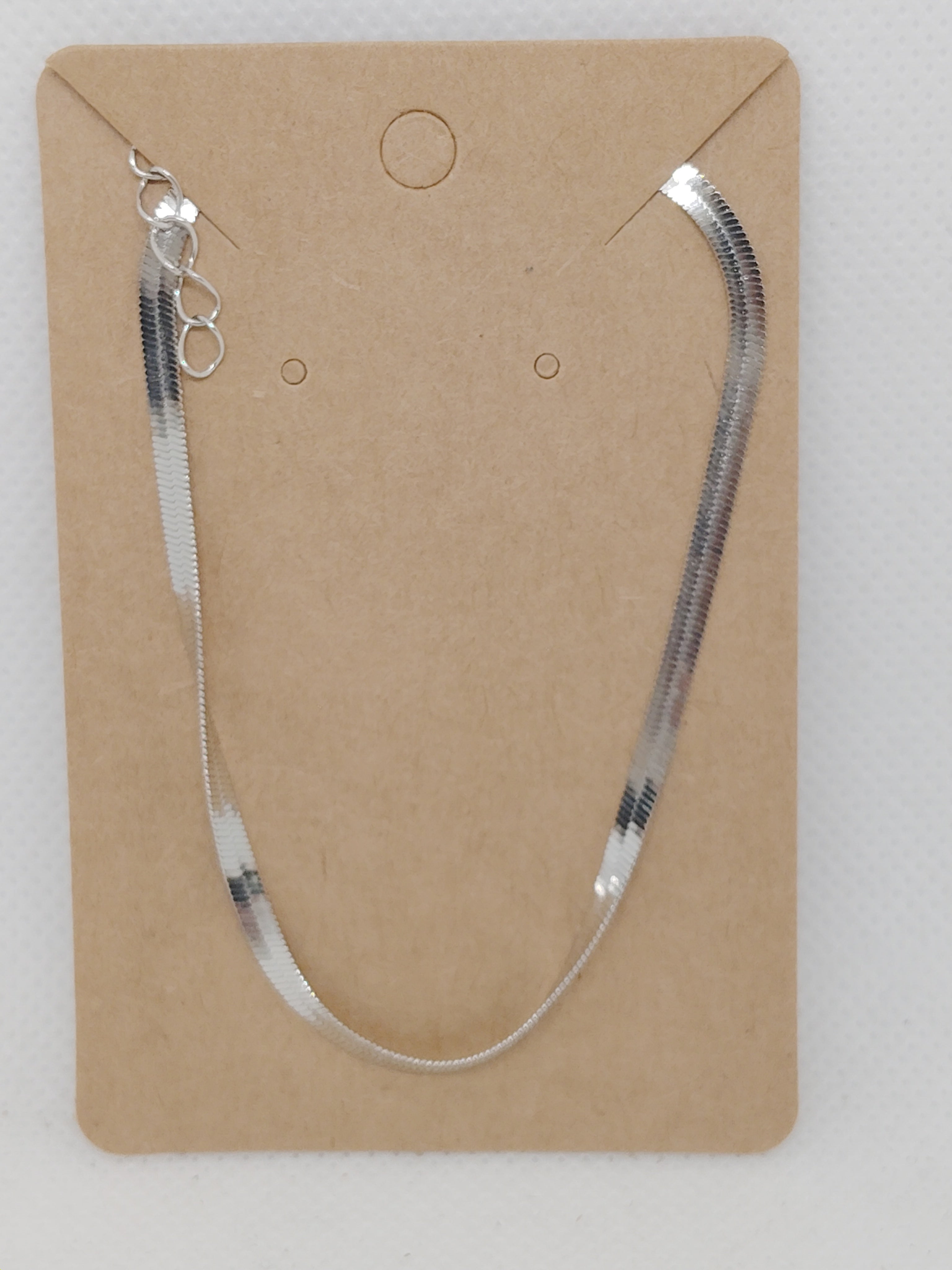 Simple Silver-Tone Herringbone Chain Bracelet