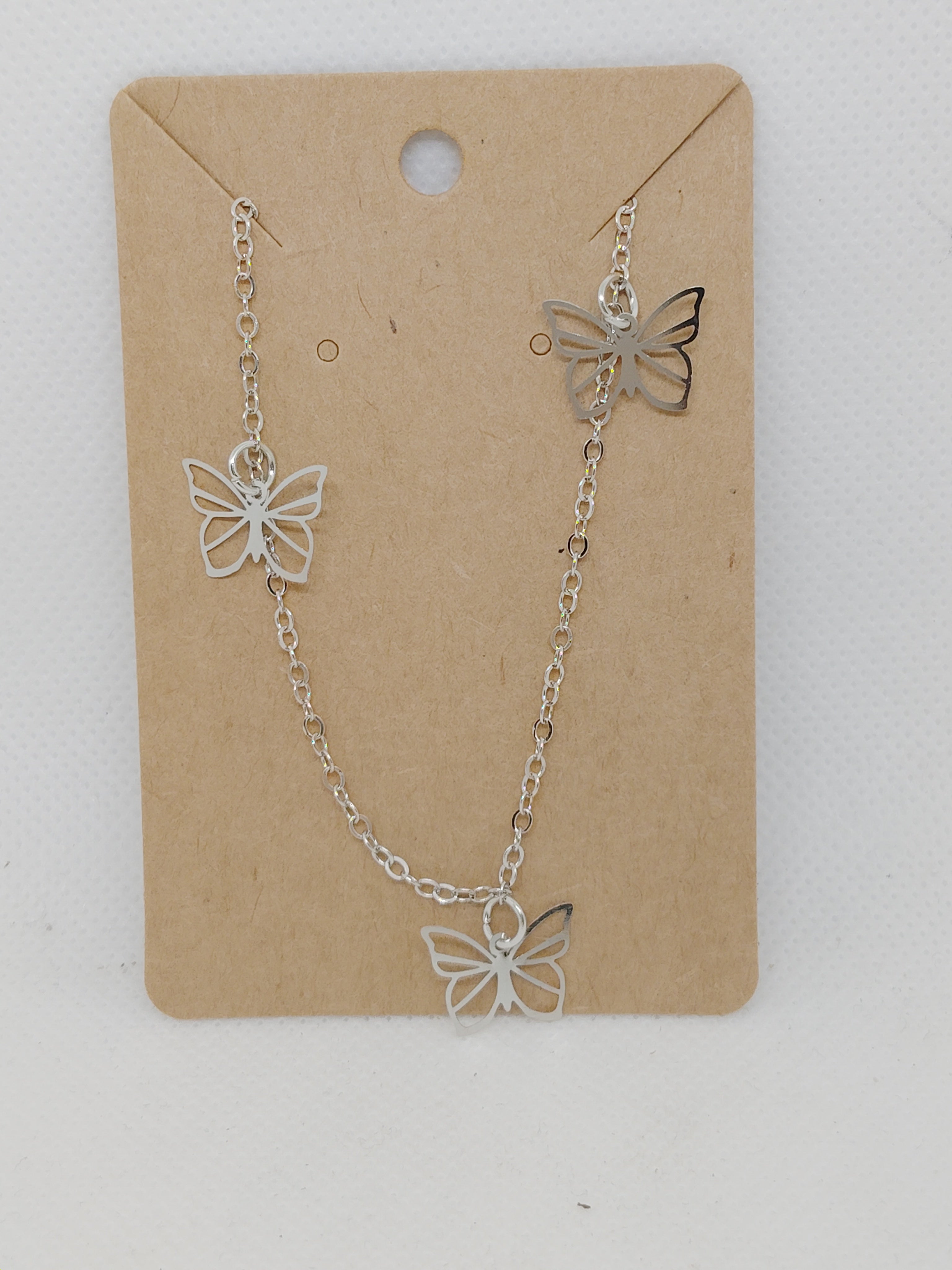 Butterfly Pendant Silver Bracelet
