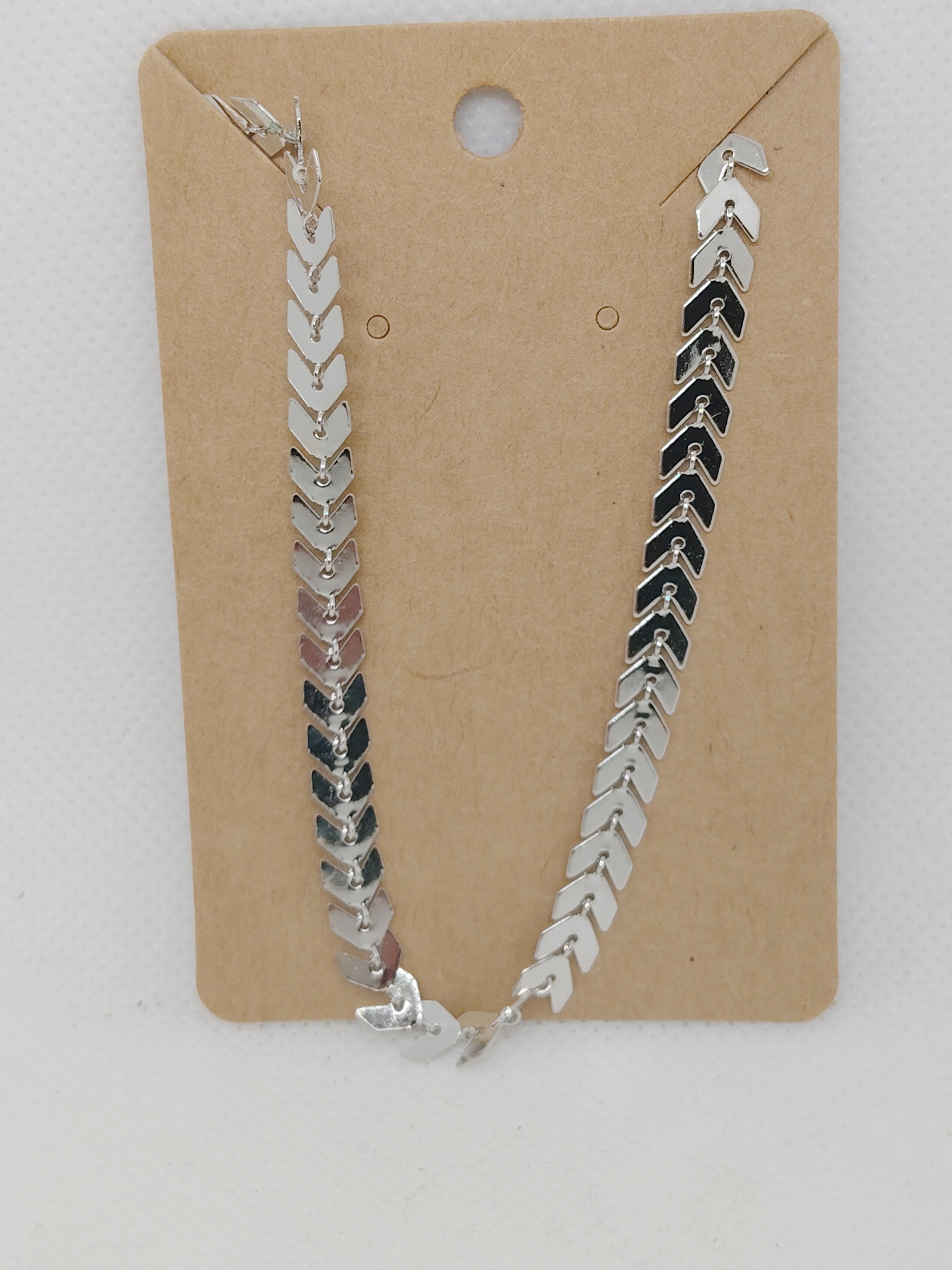 Silver Plated Chevron Link Bracelet