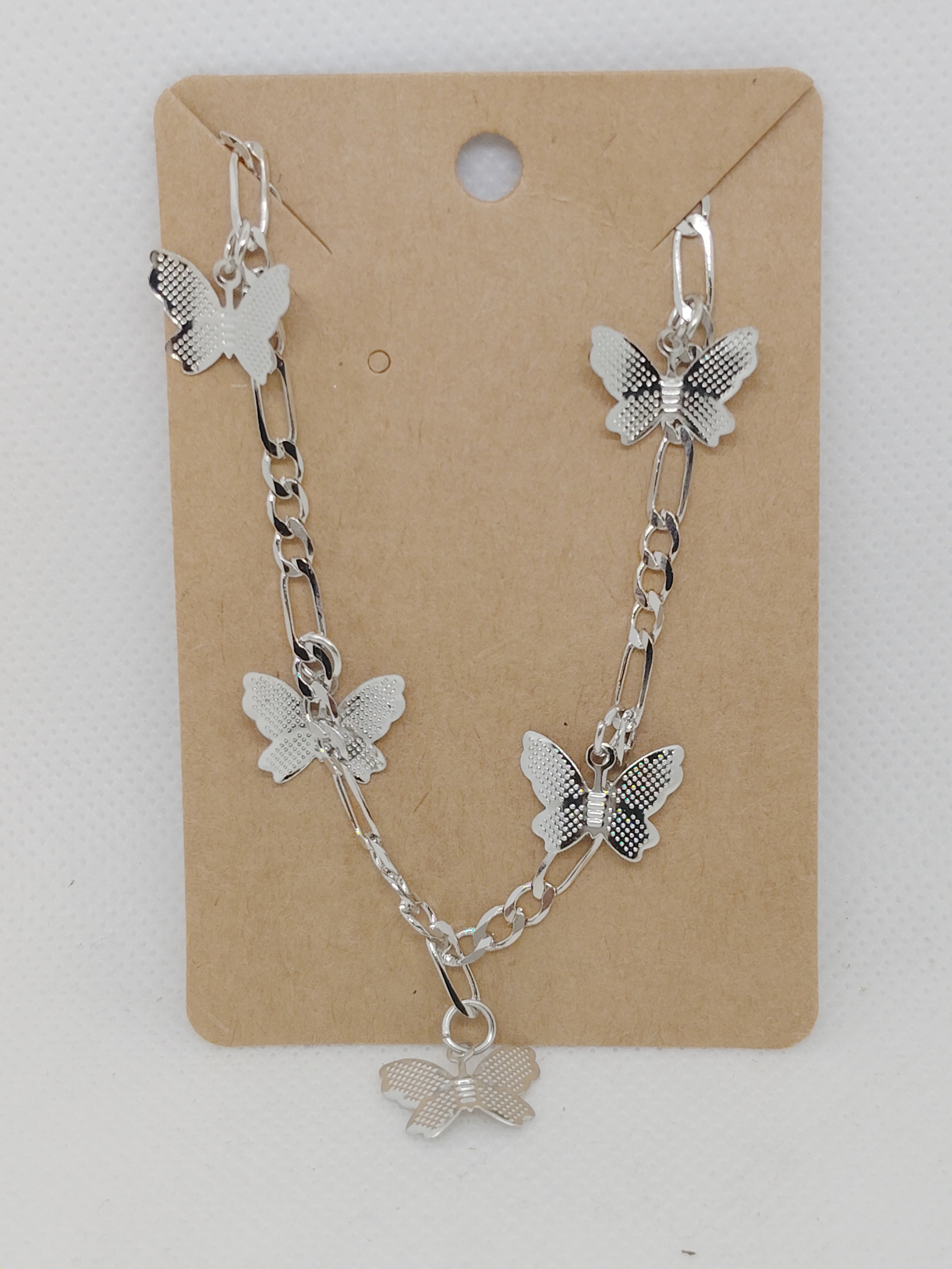 Silver-Tone Butterfly Charm Bracelet