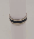 Stainless Steel and Black Band Ring for Men and Women Size 7