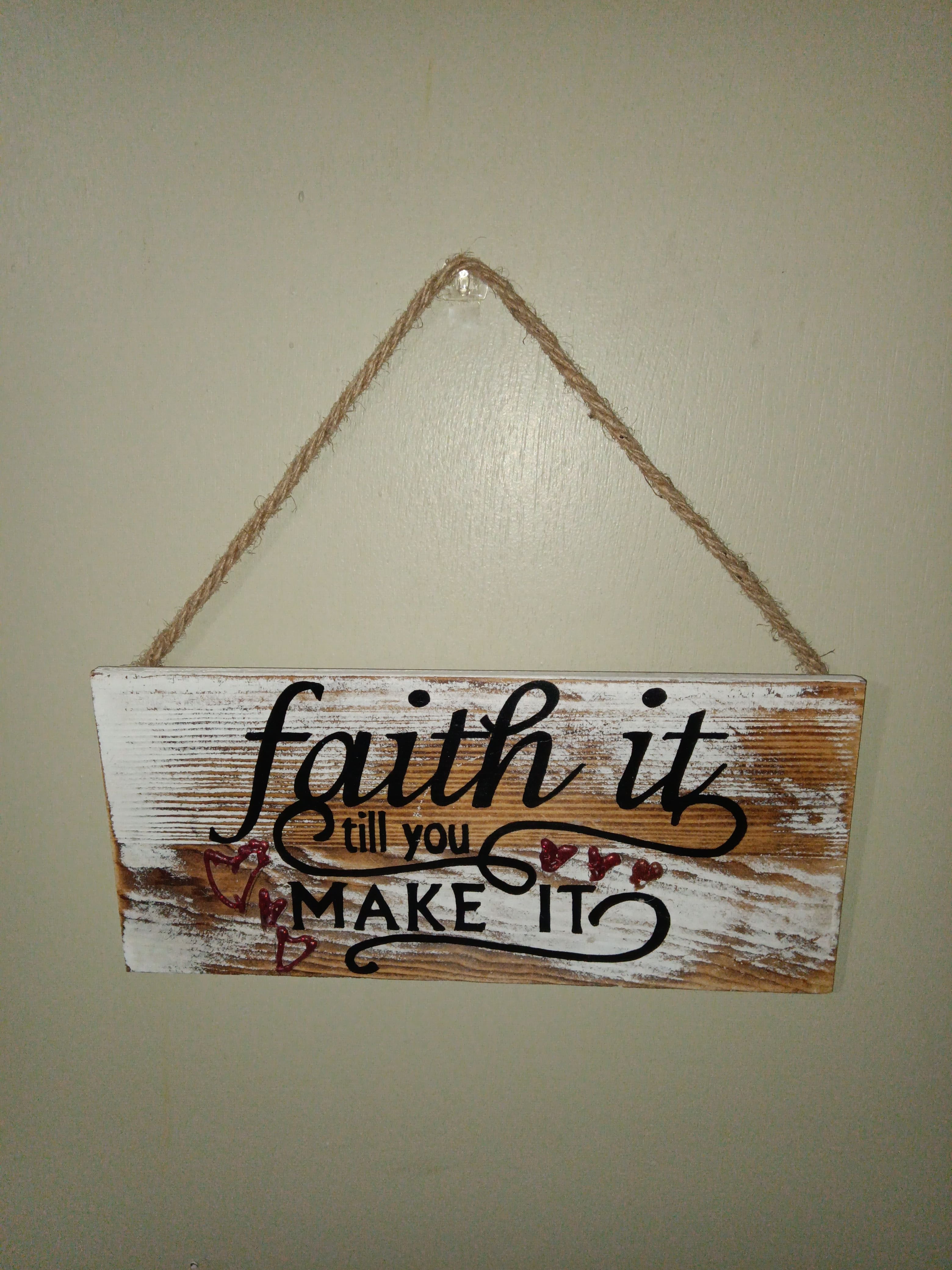 Rustic Wooden Faith Quote Wall Sign