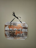 Decorative Wooden Wall Sign with Quote, Ribbon Hanger