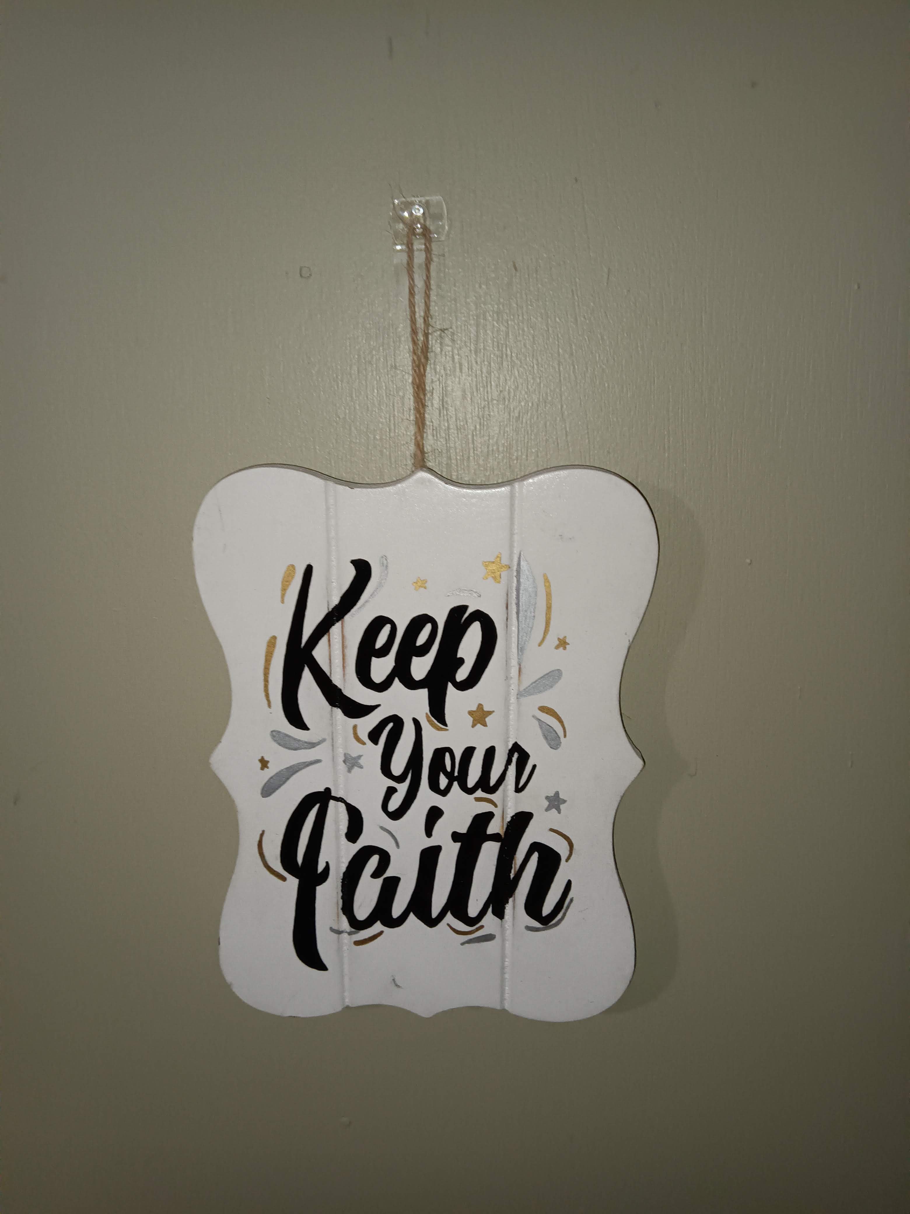 Keep Your Faith Rustic Wall Sign Decor