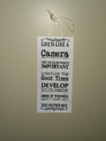 Inspirational Wall Hanging Plaque with Motivational Camera Quote